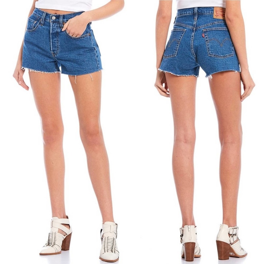 Levi's 501 Original High Rise Cut Off Denim Shorts - Picture 5 of 5